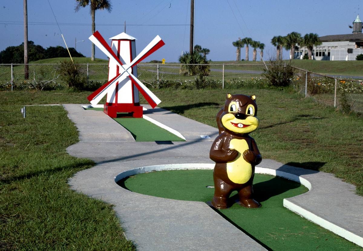 Historic Photo : 1985 Two holes, Jekyll Island mini golf, Jekyll Island, Georgia | Margolies | Roadside America Collection | Vintage Wall Art :