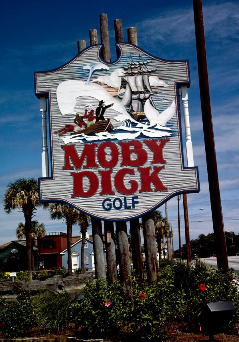 Historic Photo : 1985 Sign, Moby Dick Golf, Myrtle Beach, South Carolina | Margolies | Roadside America Collection | Vintage Wall Art :