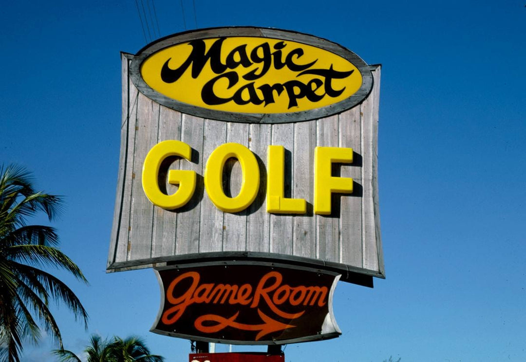 Historic Photo : 1985 Sign (horizontal), Magic Carpet Golf, Key West, Florida | Margolies | Roadside America Collection | Vintage Wall Art :