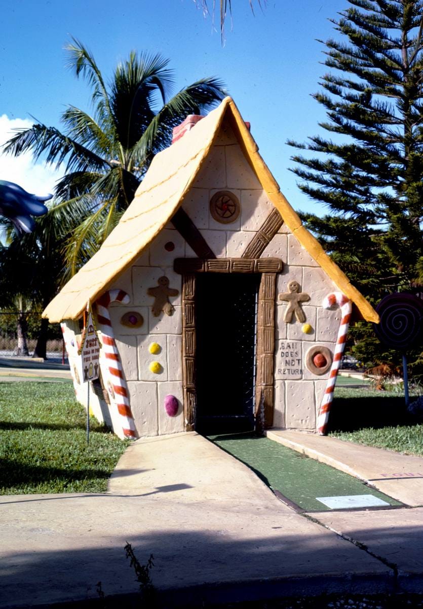 Historic Photo : 1985 Hansel and Gretel, Magic Carpet Golf, Key West, Florida | Margolies | Roadside America Collection | Vintage Wall Art :