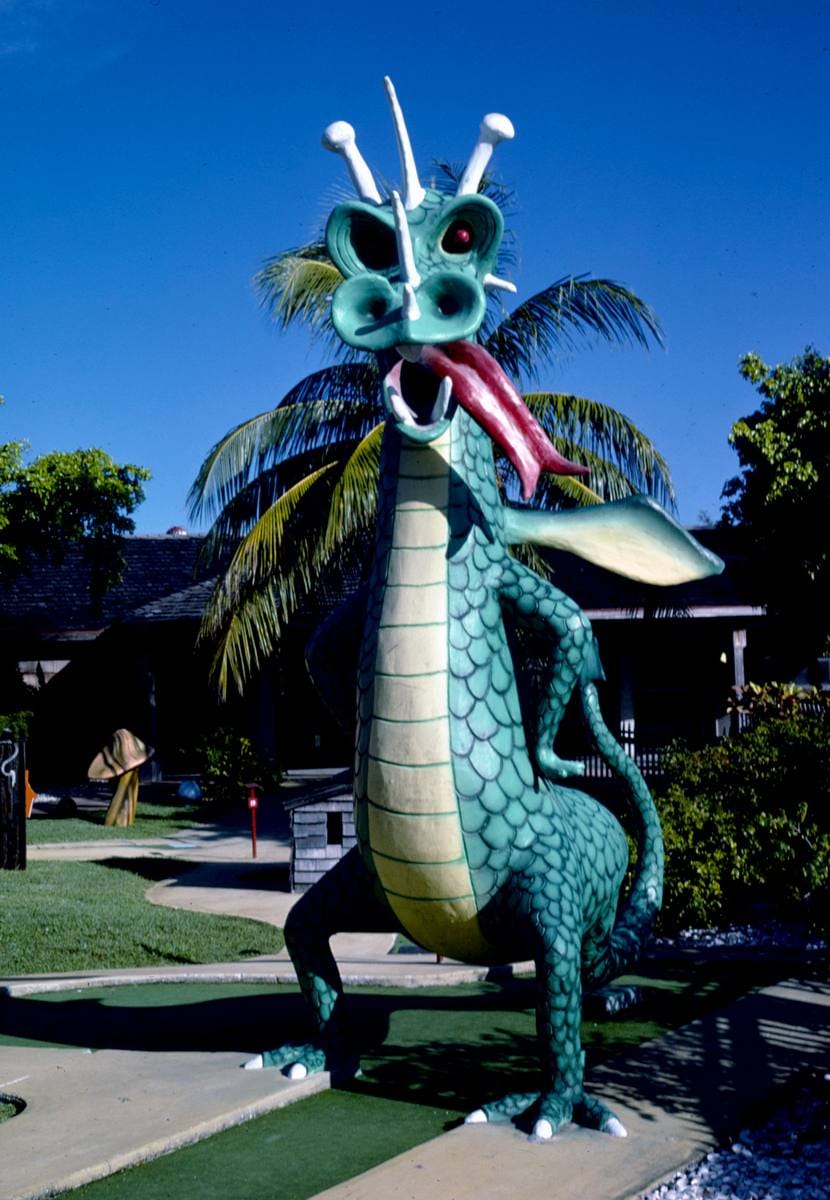 Historic Photo : 1985 Sea serpent hole, Magic Carpet Golf, Key West, Florida | Margolies | Roadside America Collection | Vintage Wall Art :