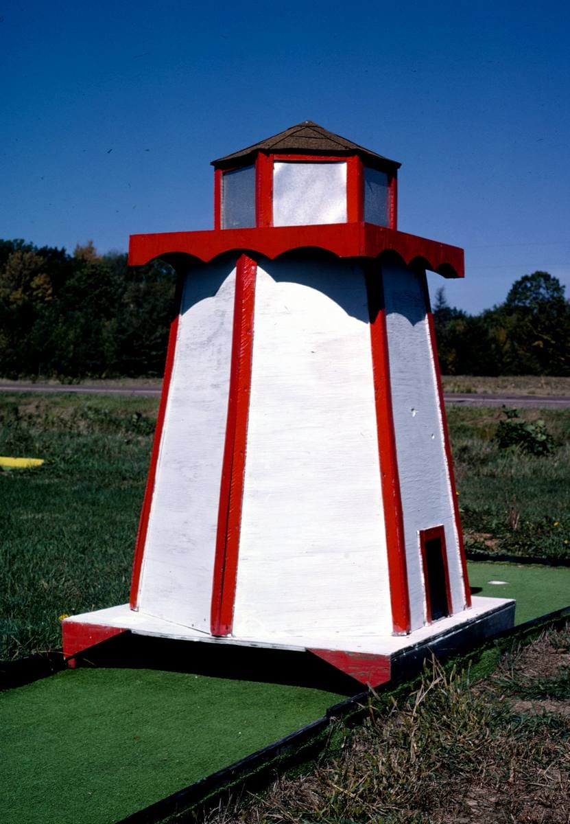 Historic Photo : 1988 Lighthouse, Verla's mini golf, Route 13, Pittsville, Wisconsin | Margolies | Roadside America Collection | Vintage Wall Art :