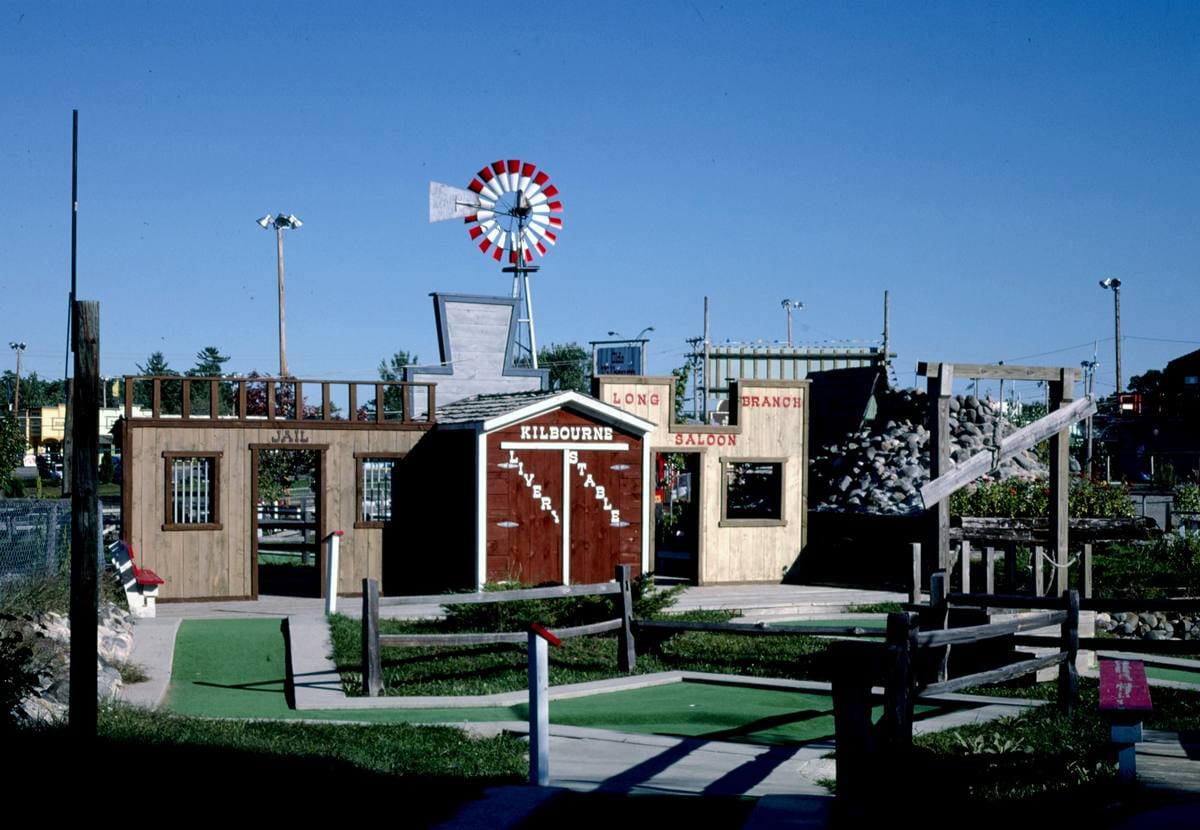 Historic Photo : 1988 Overall Horizontal, Old Kilbourn mini golf, Route 12, Wisconsin Dells, Wisconsin | Margolies | Roadside America Collection | Vintage Wall Art :