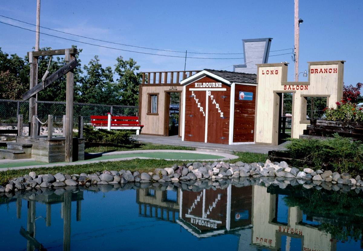 Historic Photo : 1988 Horizontal Reflection, Old Kilbourn mini golf, Route 12, Wisconsin Dells, Wisconsin | Margolies | Roadside America Collection | Vintage Wall Art :