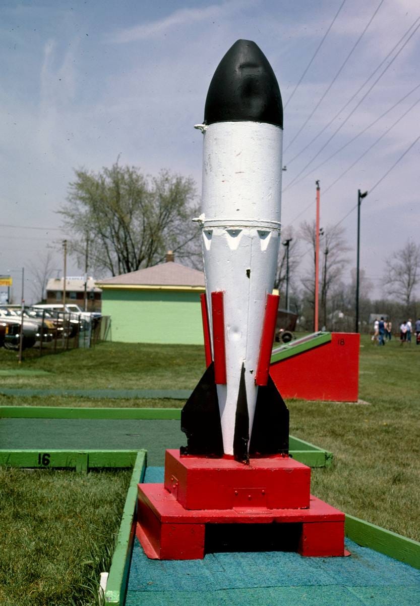 Historic Photo : 1986 Rocket hole, Vinson's miniature golf, Taylor, Michigan | Margolies | Roadside America Collection | Vintage Wall Art :