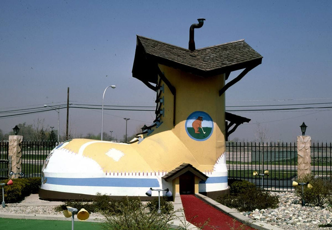 Historic Photo : 1986 Shoe 1, Four Bears mini golf, Utica, Michigan | Margolies | Roadside America Collection | Vintage Wall Art :