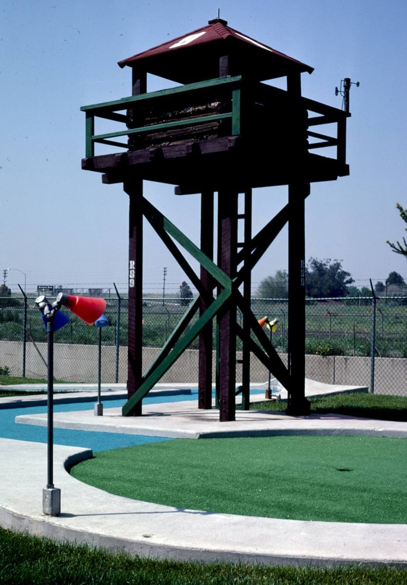 Historic Photo : 1981 Watch tower, Castle Park Golf, Sherman Oaks, California | Margolies | Roadside America Collection | Vintage Wall Art :