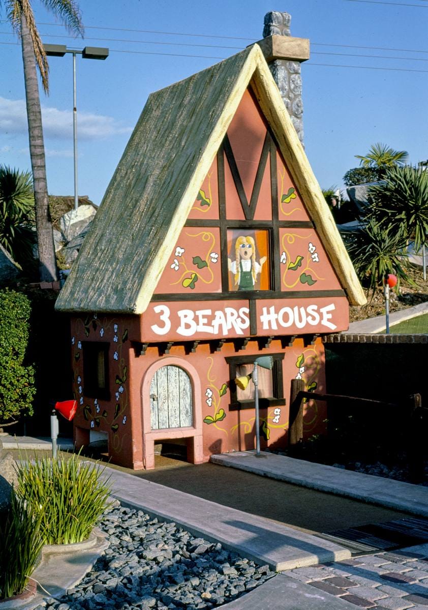 Historic Photo : 1985 House, Storybook Land Golf, Clairmont Mesa Boulevard, San Diego, California | Margolies | Roadside America Collection | Vintage Wall Art :