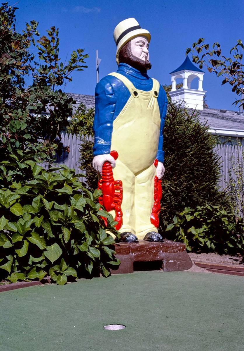 Historic Photo : 1984 Lobsterman, Putter's Paradise mini golf, Route 28, Yarmouth, Massachusetts | Margolies | Roadside America Collection | Vintage Wall Art :