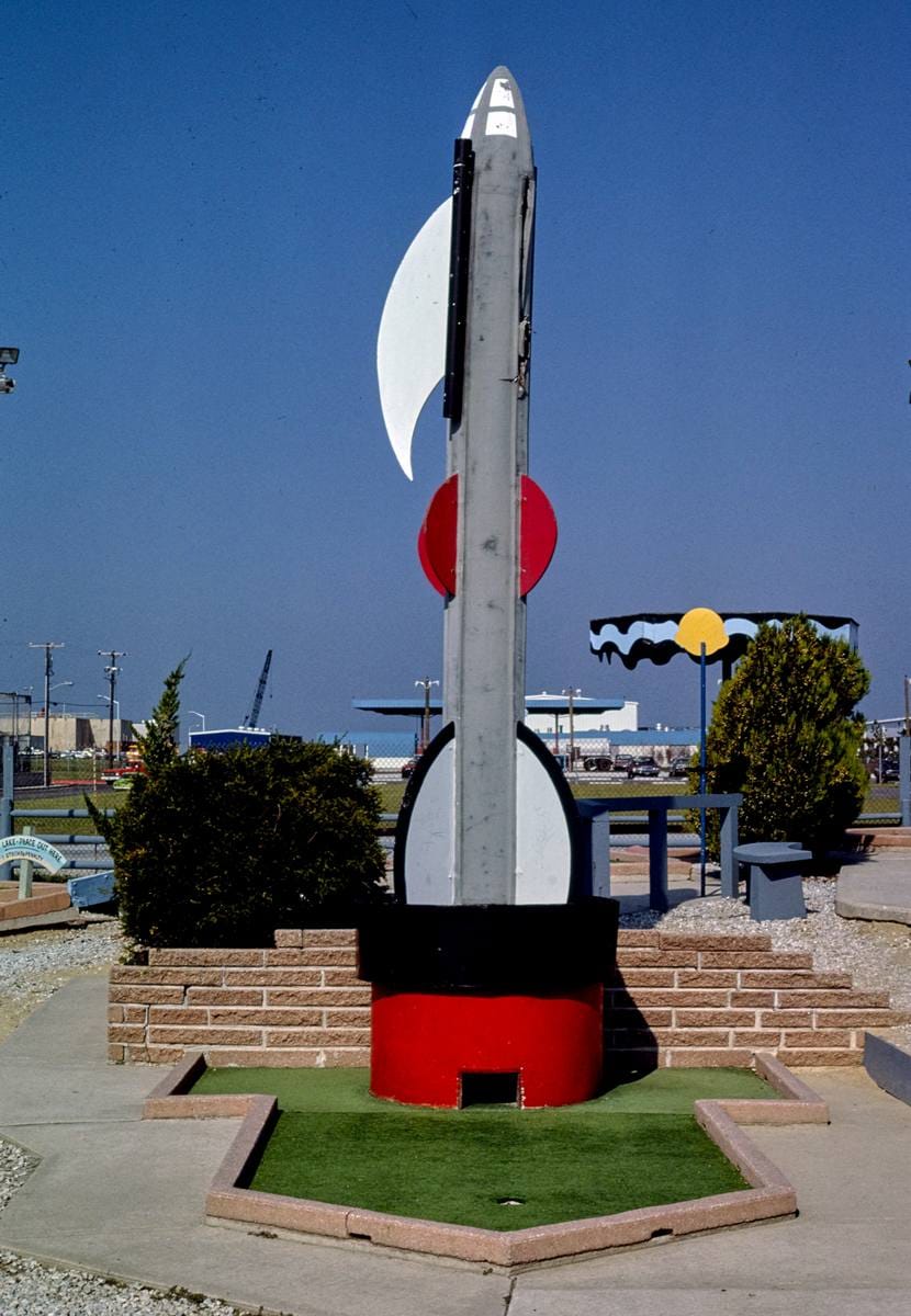 Historic Photo : 1985 Old Pro Golf, space course. Rocket, Ocean City, Maryland | Margolies | Roadside America Collection | Vintage Wall Art :