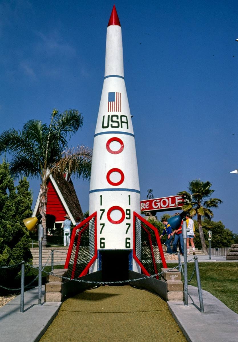 Historic Photo : 1981 USA Shuttle, Fountain Valley mini golf, Fountain Valley, California | Margolies | Roadside America Collection | Vintage Wall Art :