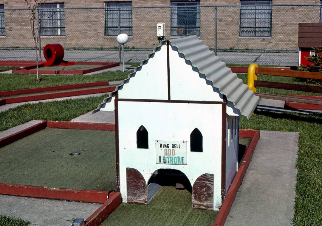 Historic Photo : 1986 Ring bell, Mauro's mini golf, Hazel Park, Michigan | Margolies | Roadside America Collection | Vintage Wall Art :