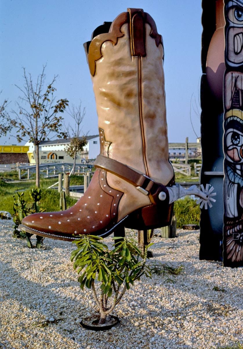 Historic Photo : 1985 Cowboy boot, Gold Rush Golf, Ocean City, Maryland | Margolies | Roadside America Collection | Vintage Wall Art :