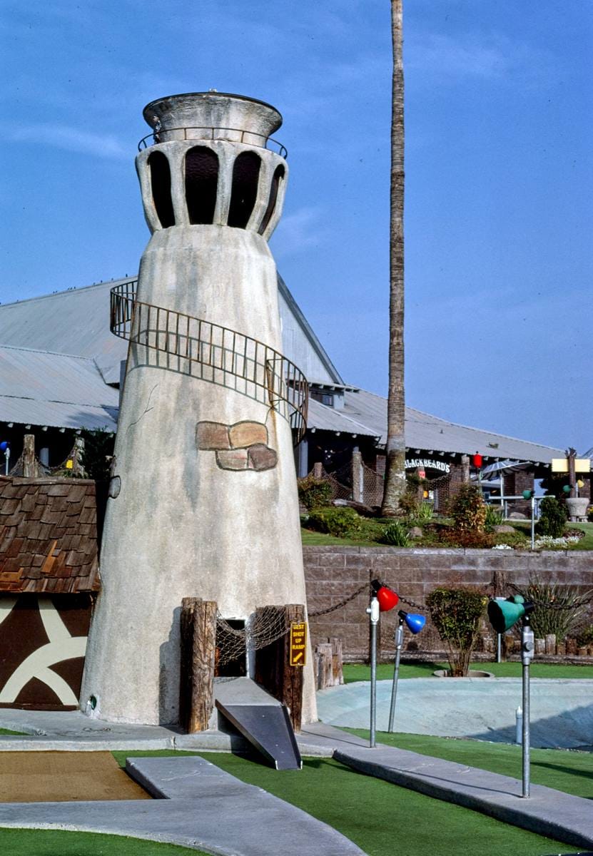 Historic Photo : 1987 Lighthouse, Blackbeard's mini golf, Fresno, California | Margolies | Roadside America Collection | Vintage Wall Art :