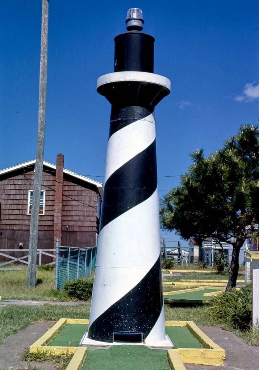 Historic Photo : 1985 Lighthouse, Forbes Carpet Golf, Nags Head, North Carolina | Margolies | Roadside America Collection | Vintage Wall Art :