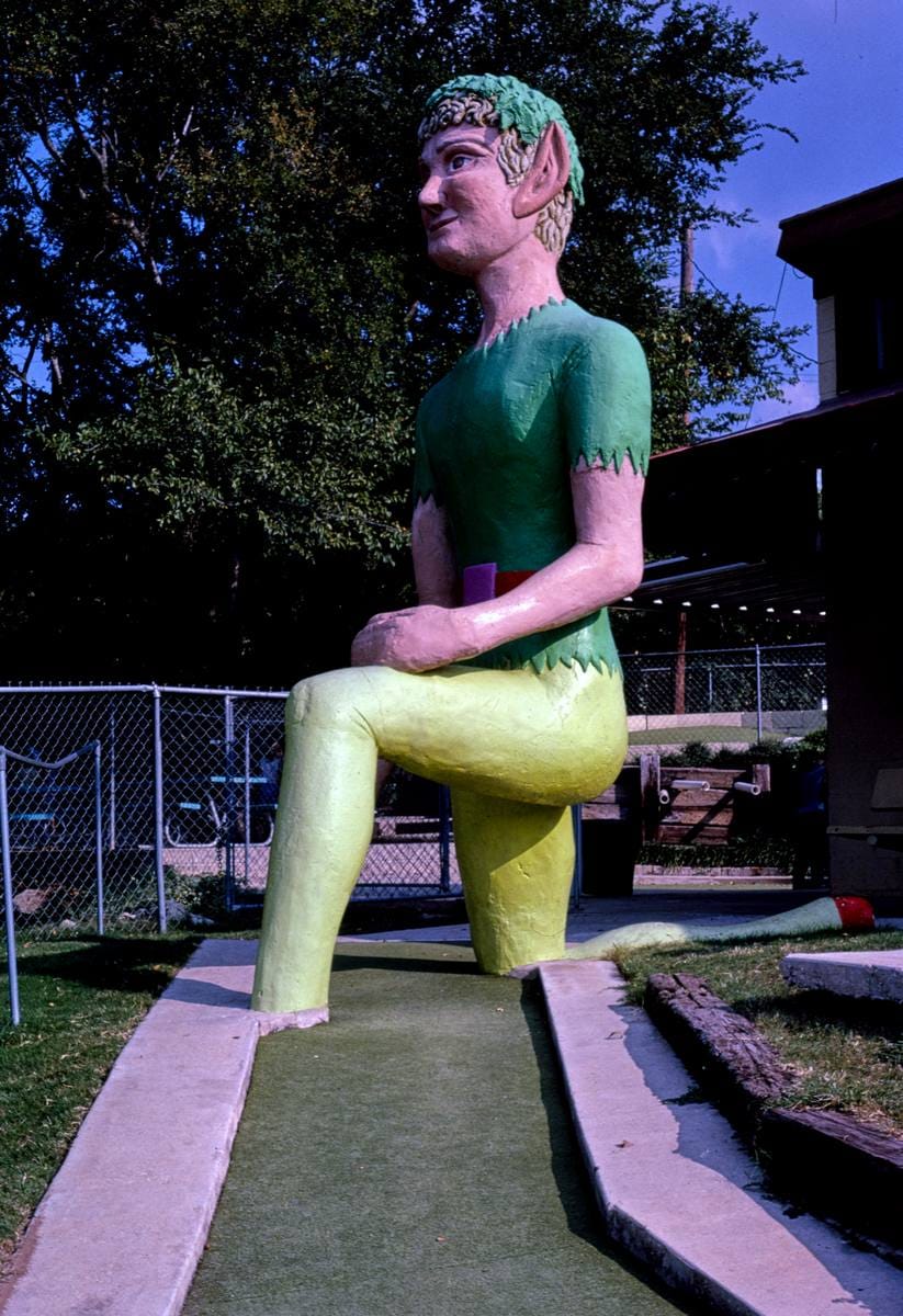 Historic Photo : 1983 Peter Pan hole, Peter Pan mini golf, Barton Springs Road, Austin, Texas | Margolies | Roadside America Collection | Vintage Wall Art :