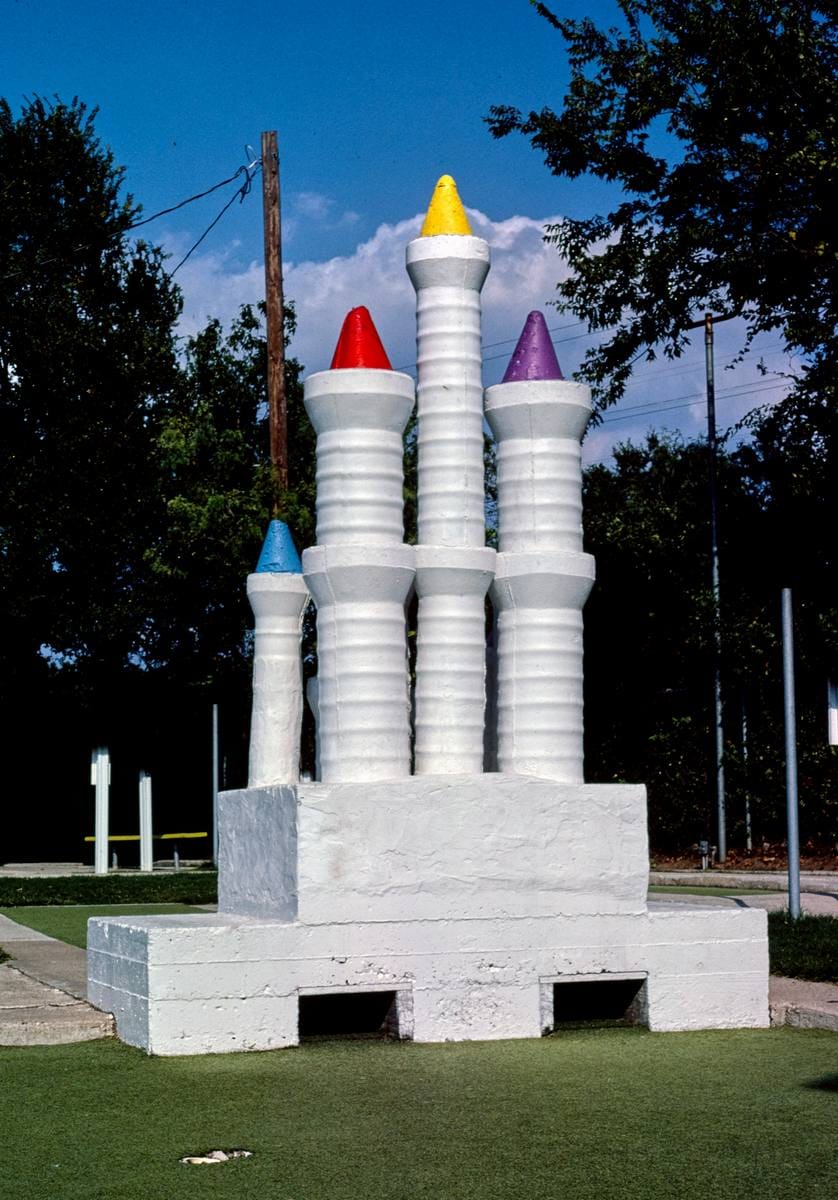 Historic Photo : 1983 Castle, Peter Pan mini golf, Barton Springs Road, Austin, Texas | Margolies | Roadside America Collection | Vintage Wall Art :