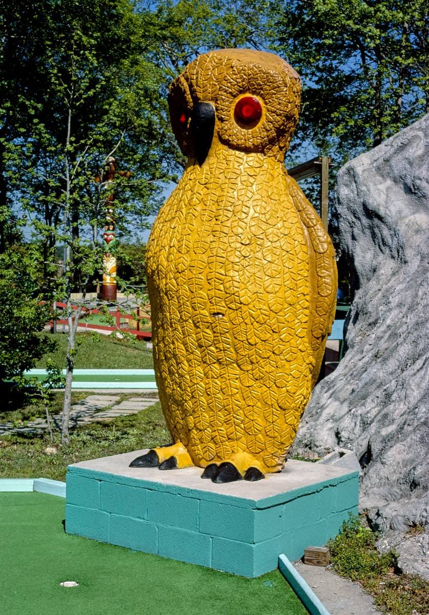 Historic Photo : 1979 Owl hole, Wacky Golf, North Myrtle Beach, South Carolina | Margolies | Roadside America Collection | Vintage Wall Art :