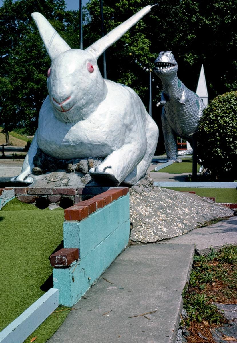 Historic Photo : 1979 White rabbit hole, Wacky Golf, North Myrtle Beach, South Carolina | Margolies | Roadside America Collection | Vintage Wall Art :