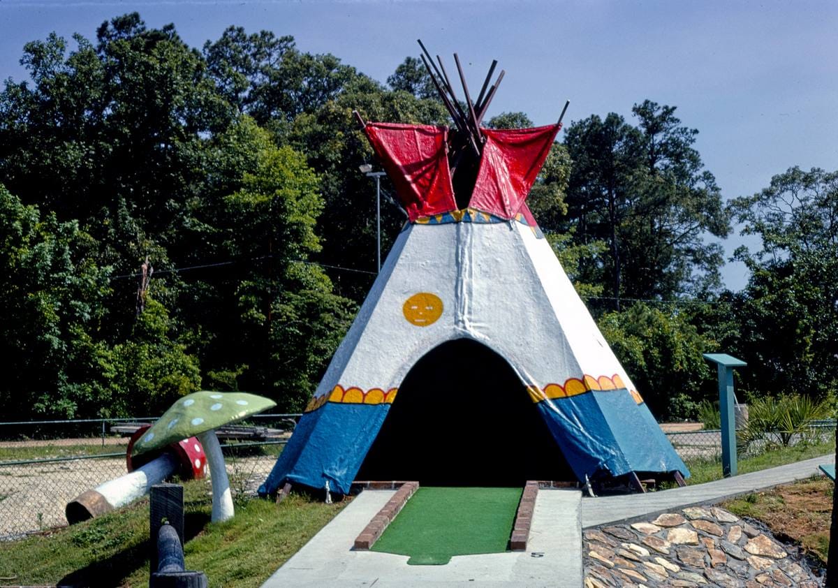 Historic Photo : 1979 Teepee view 1, Wacky Golf, Myrtle Beach, South Carolina | Margolies | Roadside America Collection | Vintage Wall Art :