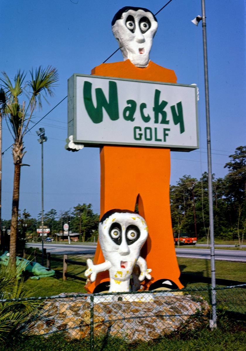 Historic Photo : 1979 Wacky Golf sign, Wacky Golf, Myrtle Beach, South Carolina | Margolies | Roadside America Collection | Vintage Wall Art :