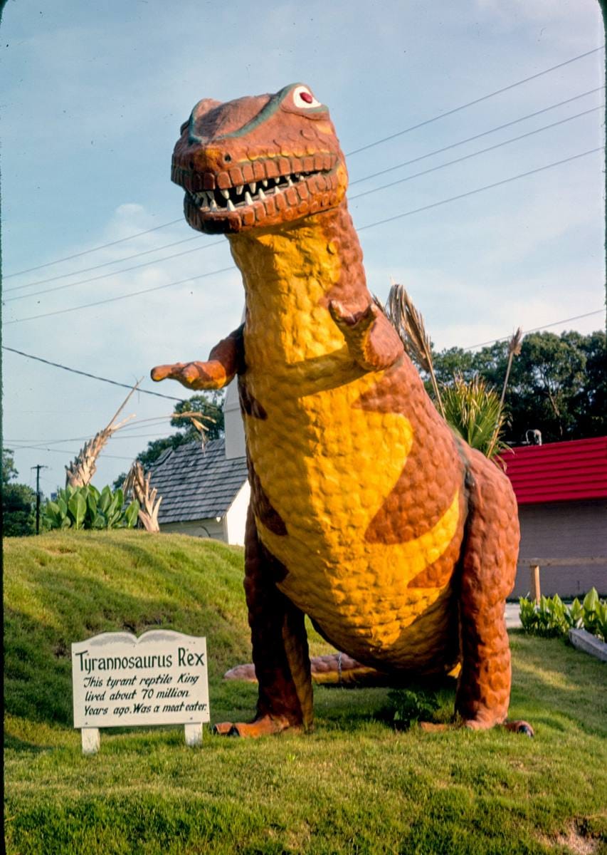 Historic Photo : 1979 Dinosaur, Wacky Golf, Myrtle Beach, South Carolina | Margolies | Roadside America Collection | Vintage Wall Art :