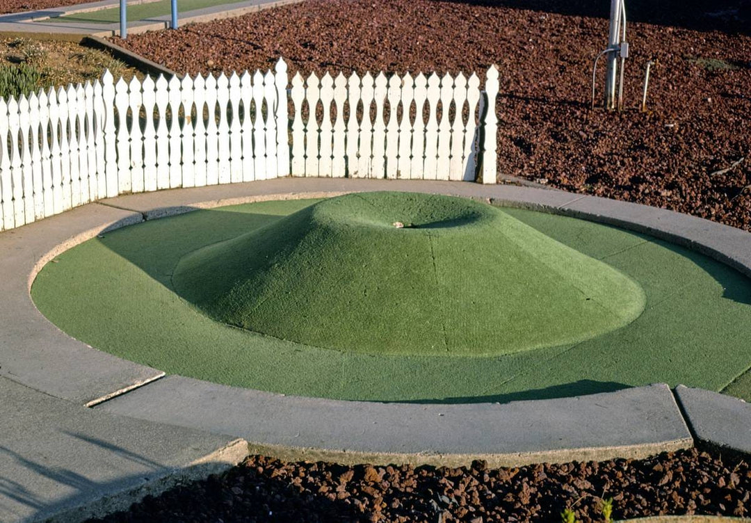 Historic Photo : 1987 Green Pines mini golf, raised lip hole, Redding, California | Margolies | Roadside America Collection | Vintage Wall Art :