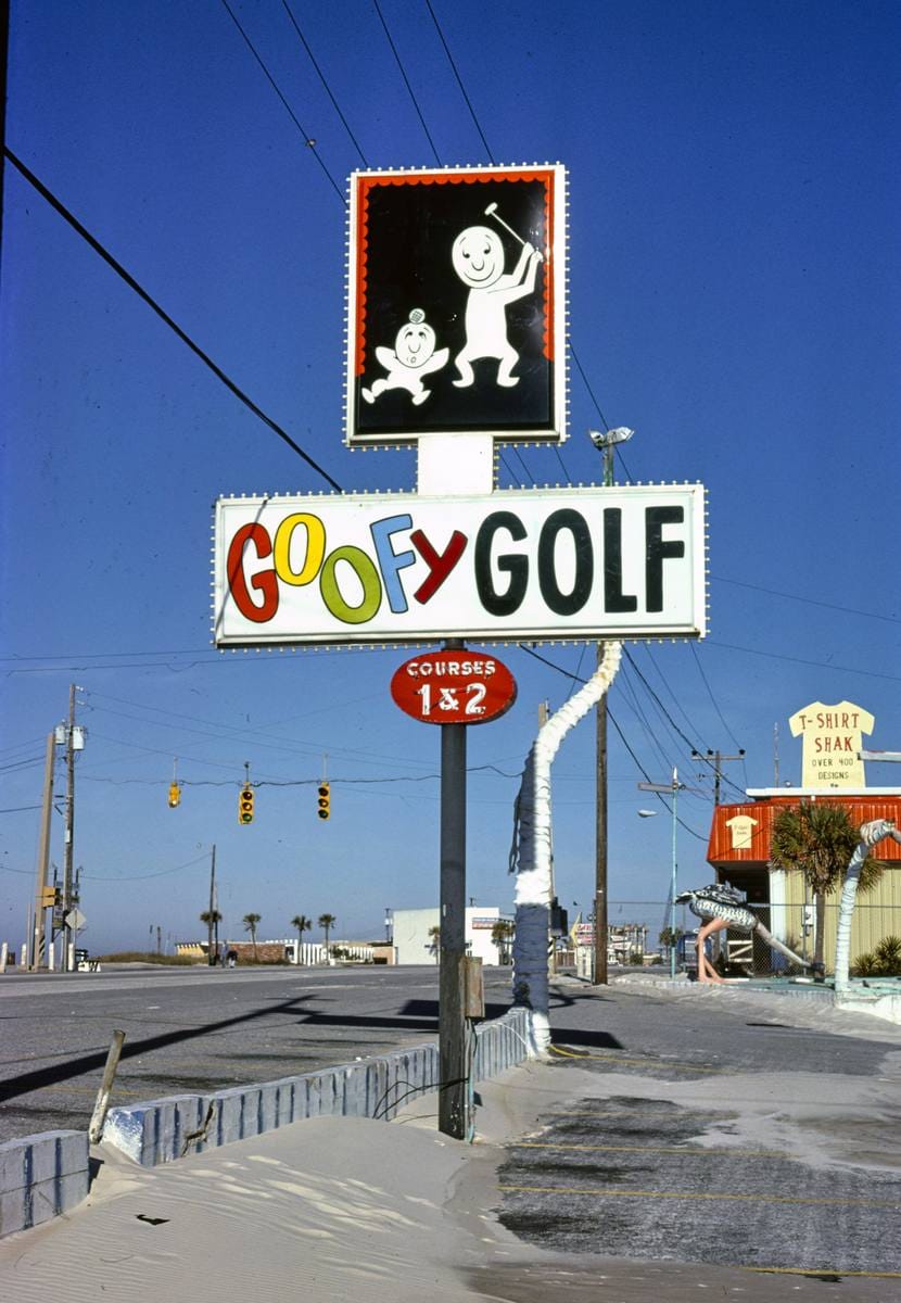 Historic Photo : 1979 Goofy Golf, sign, Route 98A, Panama City Beach, Florida | Margolies | Roadside America Collection | Vintage Wall Art :