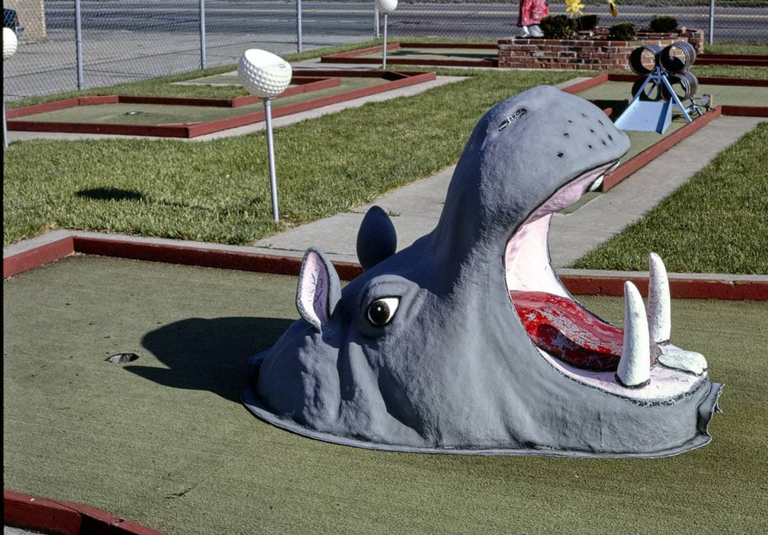 Historic Photo : 1986 Mauro's mini golf, hippo, Hazel Park, Michigan | Margolies | Roadside America Collection | Vintage Wall Art :