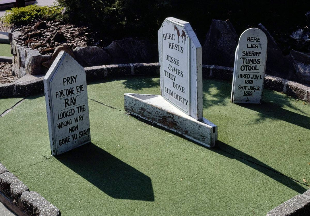 Historic Photo : 1986 Old Pro Golf, tombstones, Ocean City, Maryland | Margolies | Roadside America Collection | Vintage Wall Art :