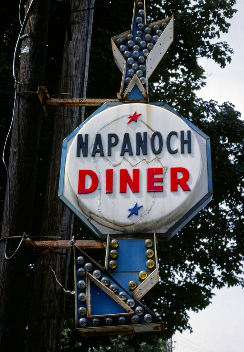 Historic Photo : 1977 Napanoch Diner sign, Napanoch, New York | Margolies | Roadside America Collection | Vintage Wall Art :