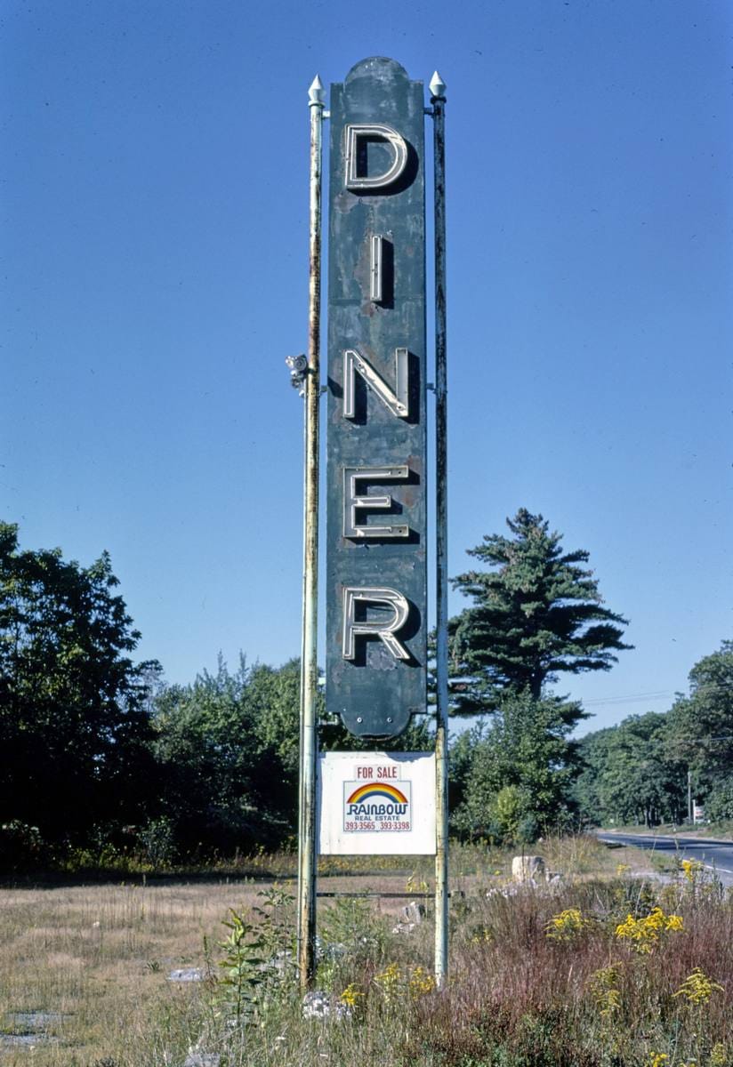 Historic Photo : 1984 Diner sign, Shrewsbury, Massachusetts | Margolies | Roadside America Collection | Vintage Wall Art :