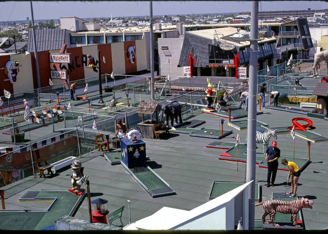 Historic Photo : 1978 Rooftop Golf above, Seaside Heights, New Jersey | Margolies | Roadside America Collection | Vintage Wall Art :