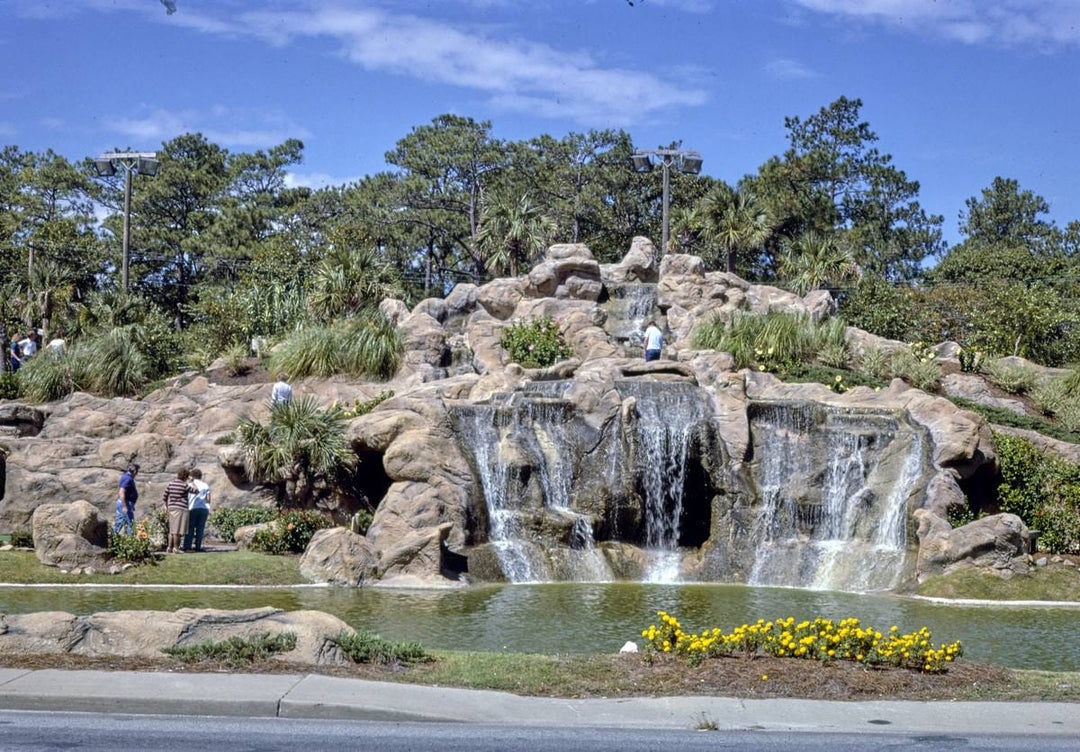 Historic Photo : 1985 Treasure Island Golf, waterfall, Myrtle Beach, South Carolina | Margolies | Roadside America Collection | Vintage Wall Art :