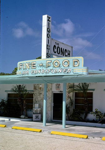 Historic Photo : 1985 Ziggie's the Conch Restaurant, Islamorada, Florida | Margolies | Roadside America Collection | Vintage Wall Art :
