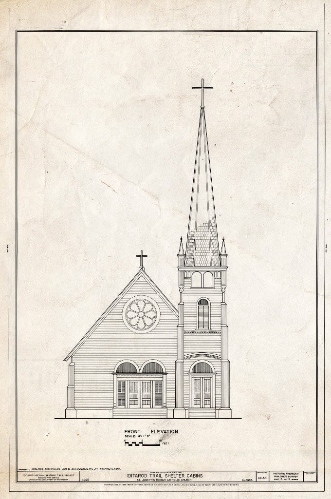 Blueprint HABS AK,9-SEW,2-N- (Sheet 4 of 8) - Iditarod Trail Shelter Cabins, St. Joseph's Roman Catholic Church, (Moved from Fourth & Steadman), Nome, Nome Census Area, AK