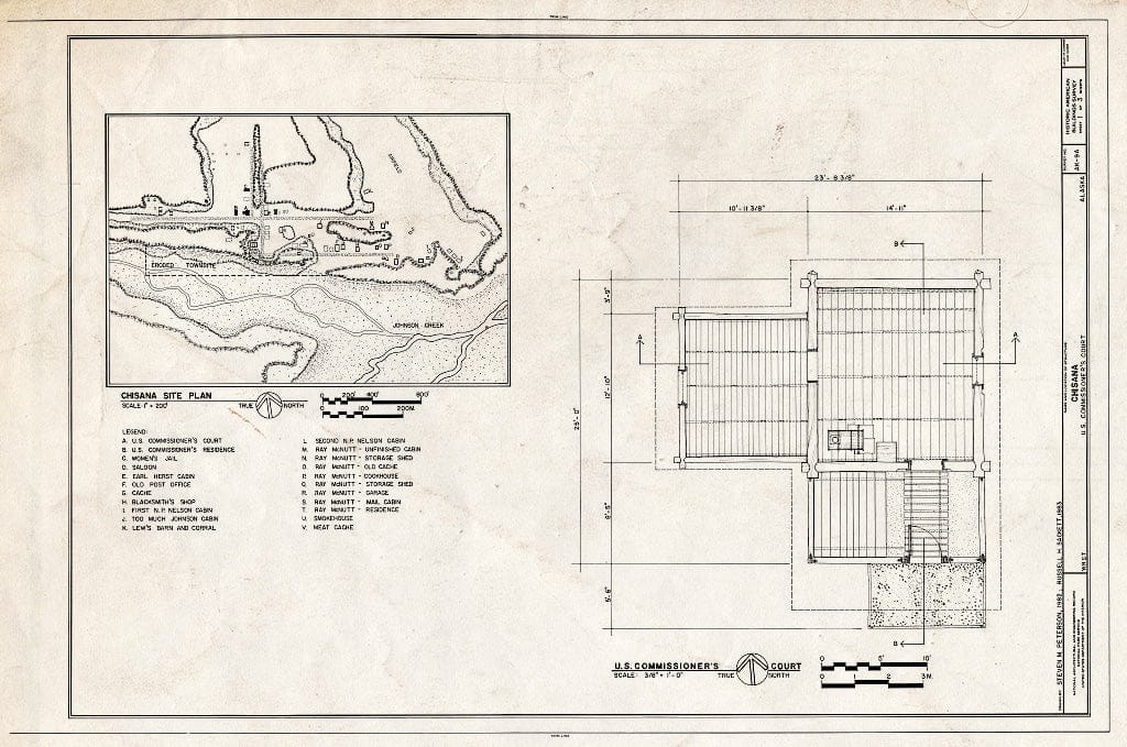 Blueprint HABS AK,20-CHIS,2-A- (Sheet 1 of 3) - Town of Chisana, U. S. Commissioner's Court, Chisana, Valdez-Cordova Census Area, AK