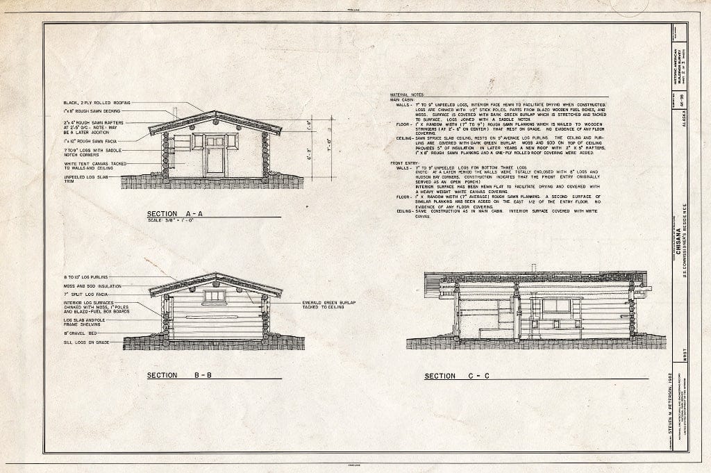 Blueprint HABS AK,20-CHIS,2-B- (Sheet 2 of 3) - Town of Chisana, U.S. Commissioner's Residence, Chisana, Valdez-Cordova Census Area, AK