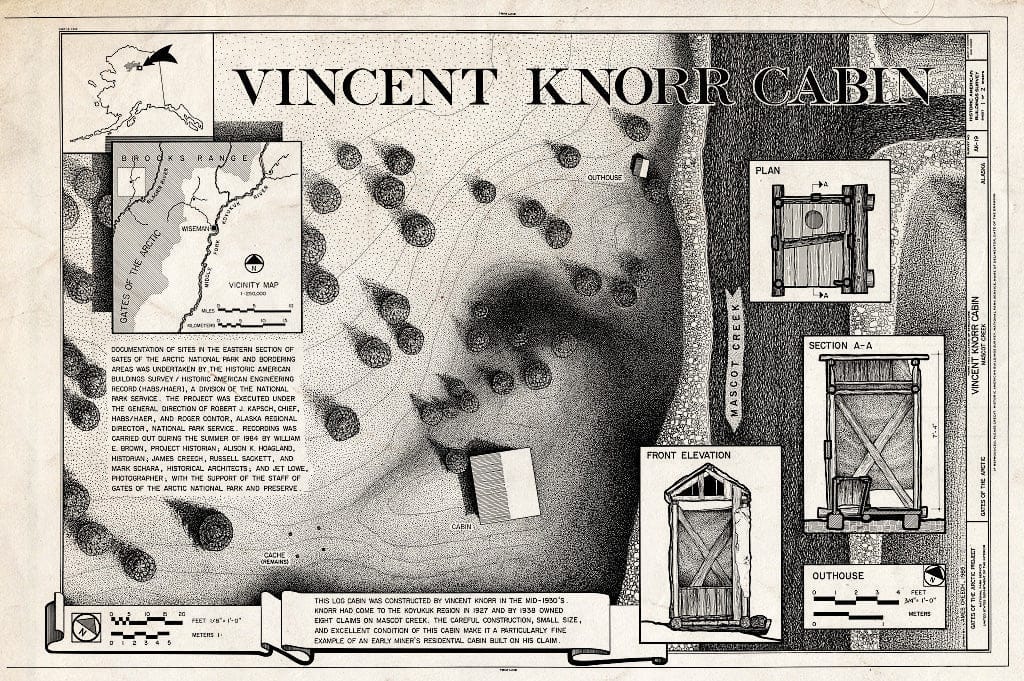 Blueprint HABS AK,23-Bet.V,2- (Sheet 1 of 2) - Vincent Knorr Cabin, Bettles, Yukon-Koyukuk Census Area, AK