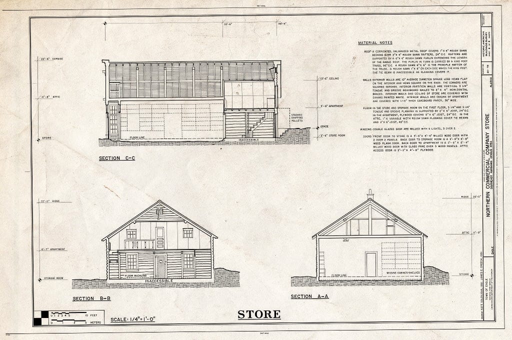 Blueprint HABS AK,19-EGL,1B- (Sheet 4 of 4) - Northern Commercial Company, Store, 220 Front Street, Eagle, Southeast Fairbanks Census Area, AK