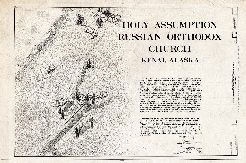 Blueprint HABS AK,9-Ken,1- (Sheet 1 of 1) - Holy Assumption Russian Orthodox Church Complex, Kenai, Kenai Peninsula Borough, AK