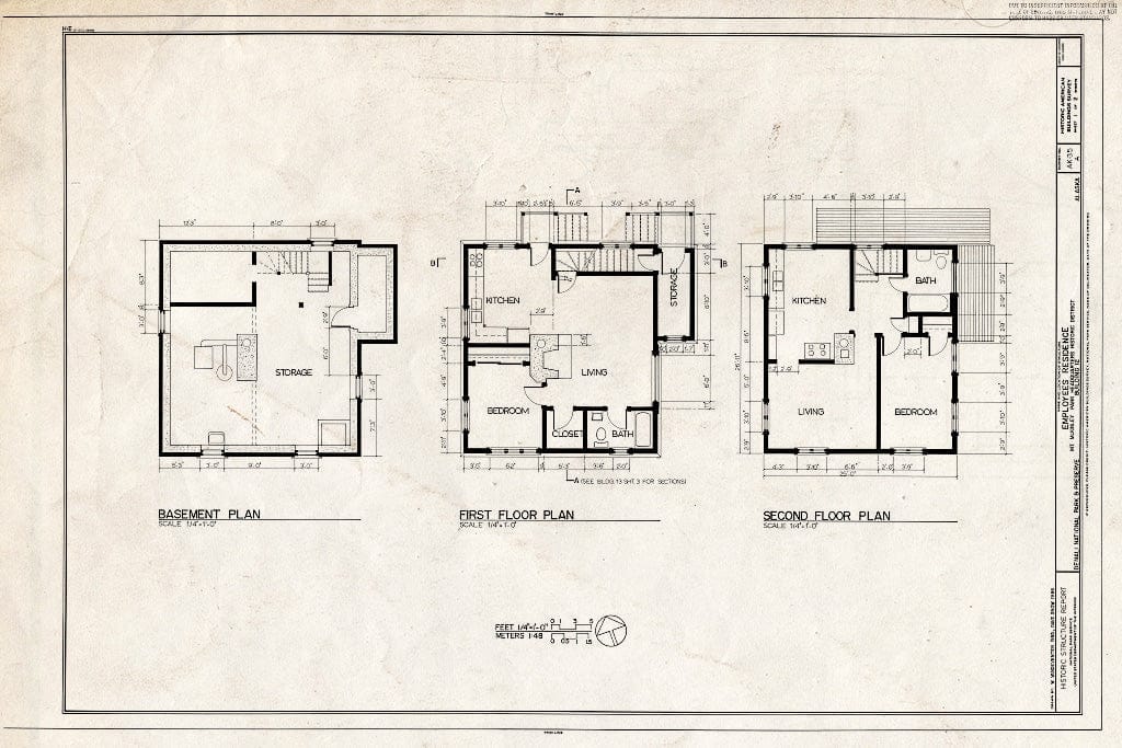 Blueprint HABS AK,23-MCKIN,1-A- (Sheet 1 of 2) - Mount McKinley Headquarters, Employee Residence, Cantwell, Denali Borough, AK