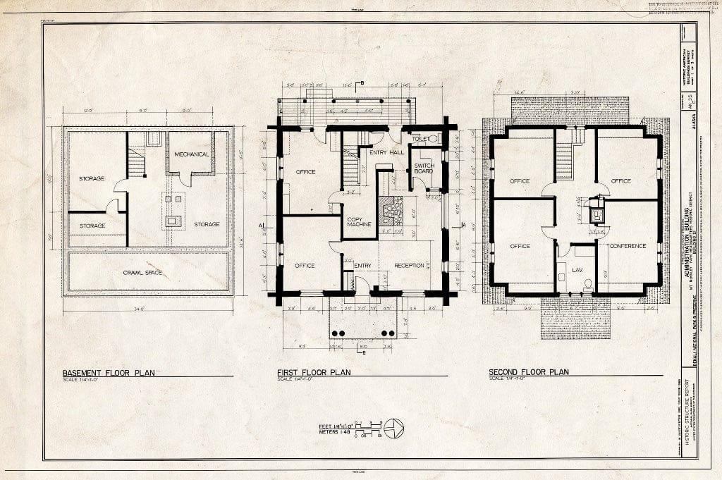 Blueprint HABS AK,23-MCKIN,1-C- (Sheet 1 of 3) - Mount McKinley Headquarters, Administration Building, Cantwell, Denali Borough, AK