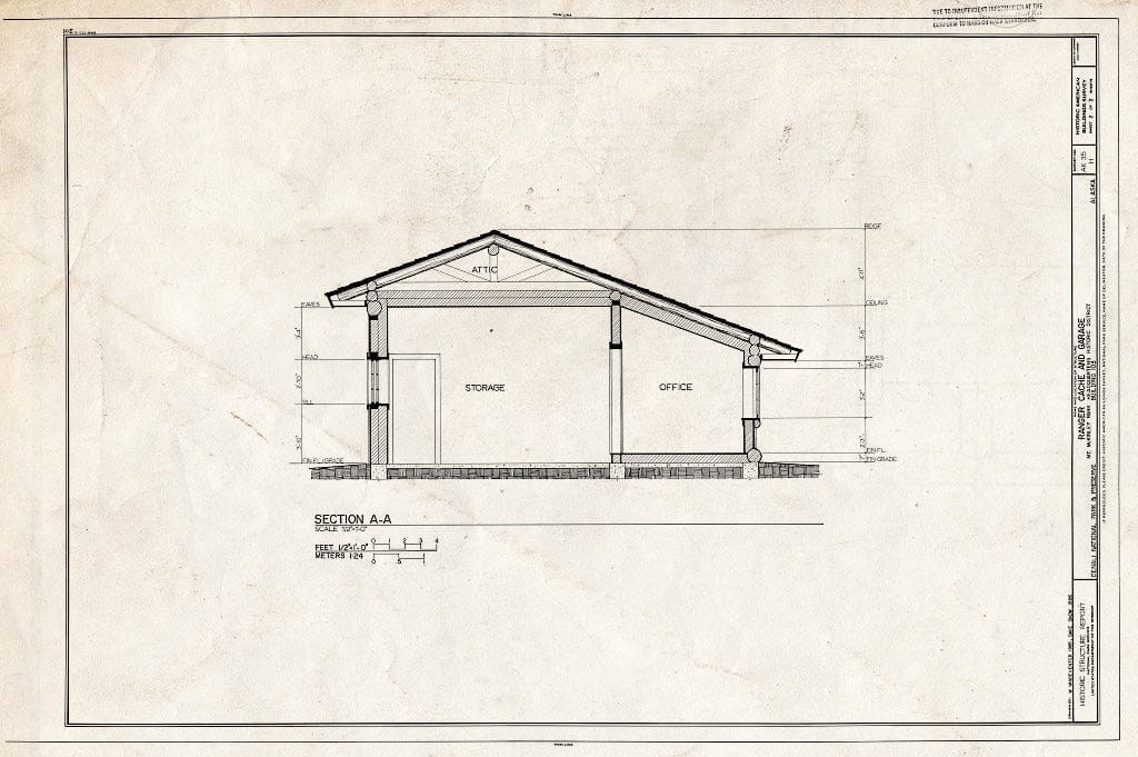 Blueprint HABS AK,23-MCKIN,1-H- (Sheet 2 of 2) - Mount McKinley Headquarters, Ranger Cache & Garage, Cantwell, Denali Borough, AK