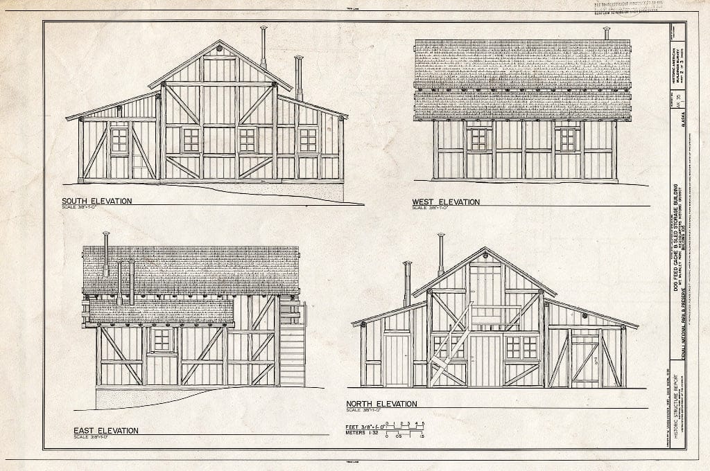 Blueprint HABS AK,23-MCKIN,1-I- (Sheet 2 of 3) - Mount McKinley Headquarters, Dog Feed Cache & Sled Storage, Cantwell, Denali Borough, AK