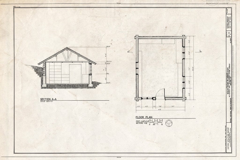 Blueprint HABS AK,23-MCKIN,1-K- (Sheet 1 of 2) - Mount McKinley Headquarters, Boiler House, Cantwell, Denali Borough, AK