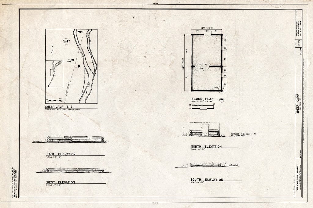 Blueprint HABS AK,18-Skag,3-B- (Sheet 1 of 1) - Sheep Camp, Building S5, Skagway, Skagway, AK