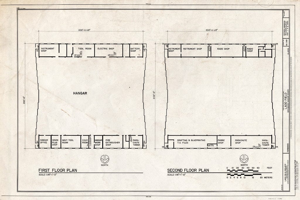 Blueprint HABS AK,6-FAIBA,1-B- (Sheet 1 of 2) - Ladd Field, Birchwood Hangar, Fort Wainwright, Fairbanks, Fairbanks North Star Borough, AK