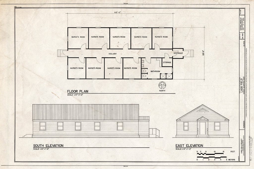 Blueprint HABS AK,6-FAIBA,1-D- (Sheet 1 of 1) - Ladd Field, Nurses Quarters, Fort Wainwright, Fairbanks, Fairbanks North Star Borough, AK