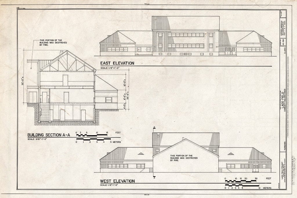 Blueprint HABS AK,6-FAIBA,1-K- (Sheet 1 of 1) - Ladd Field, Community Building, Fort Wainwright, Fairbanks, Fairbanks North Star Borough, AK